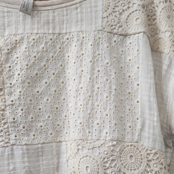 Cato Collection Limited Edition Cottagecore Mixed Media Blouse - Picture 7 of 9